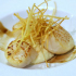 Noix de St jacques rôties, purée de panais, caramel de balsamique
